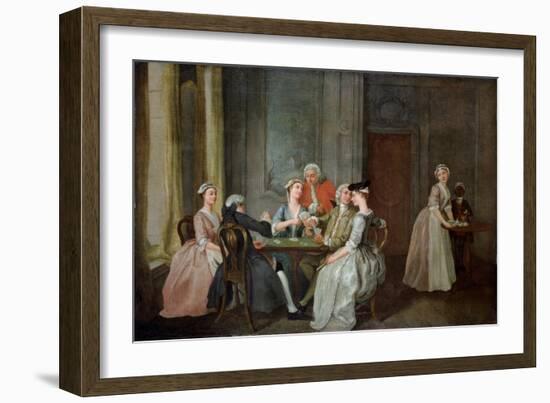 Playing at Quadrille, 1740-50 (Oil on Canvas)-Francis Hayman-Framed Giclee Print