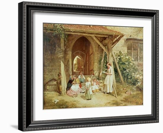 Playing at Schools, 1857-Charles James Lewis-Framed Giclee Print