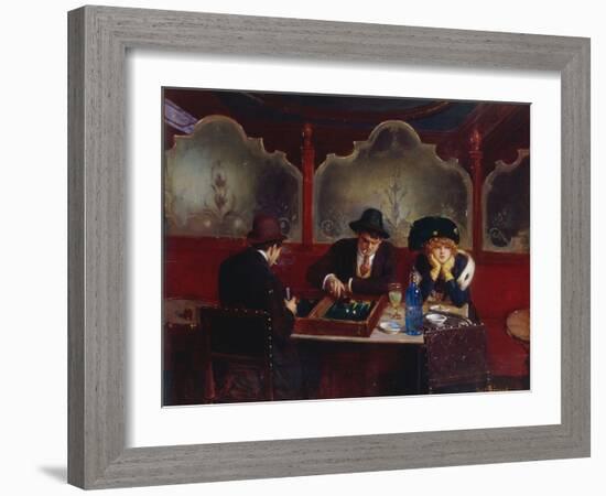Playing Backgammon-Jean Béraud-Framed Giclee Print