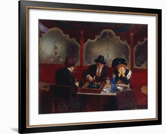 Playing Backgammon-Jean Béraud-Framed Giclee Print