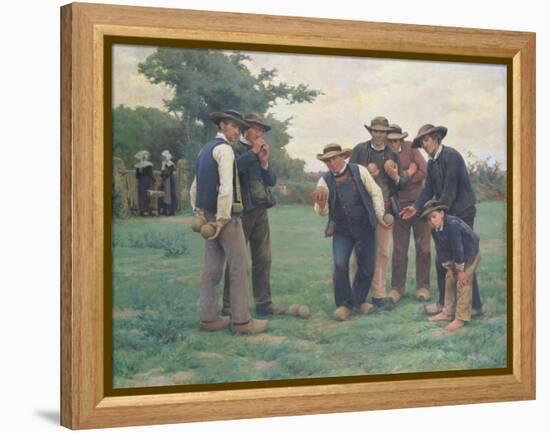 Playing Boules on the Outskirts of Concarneau-Theophile Louis Deyrolle-Framed Premier Image Canvas