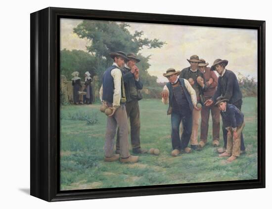 Playing Boules on the Outskirts of Concarneau-Theophile Louis Deyrolle-Framed Premier Image Canvas