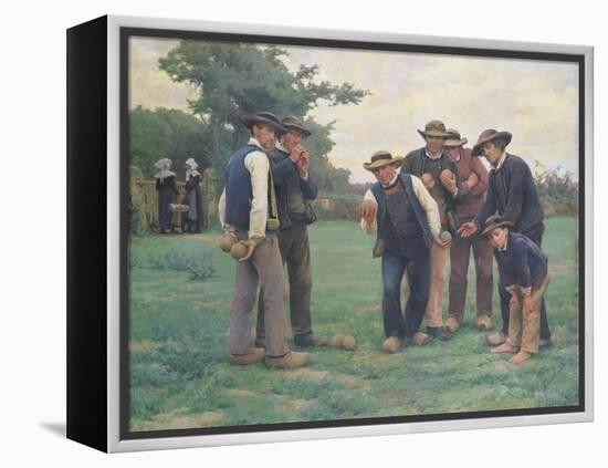 Playing Boules on the Outskirts of Concarneau-Theophile Louis Deyrolle-Framed Premier Image Canvas