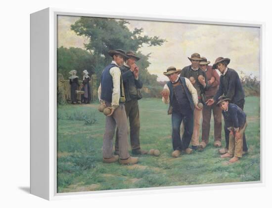 Playing Boules on the Outskirts of Concarneau-Theophile Louis Deyrolle-Framed Premier Image Canvas