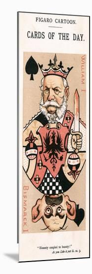 Playing Card Caricatures of Wilhelm I and Bismarck-null-Mounted Art Print