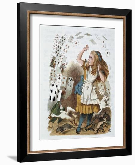 Playing Cards - in “The Nursery “” Alice in Wonderland”” by Lewis Carroll, Illustration by John Ten-John Tenniel-Framed Giclee Print