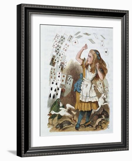 Playing Cards - in “The Nursery “” Alice in Wonderland”” by Lewis Carroll, Illustration by John Ten-John Tenniel-Framed Giclee Print