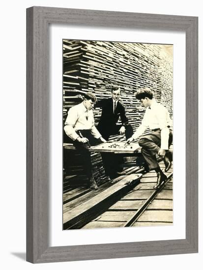 Playing Checkers in Lumberyard-null-Framed Art Print