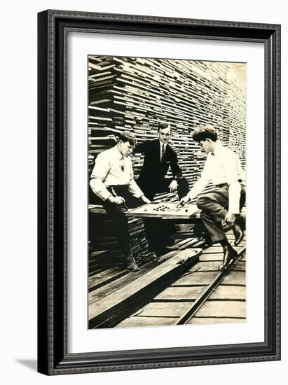 Playing Checkers in Lumberyard-null-Framed Art Print