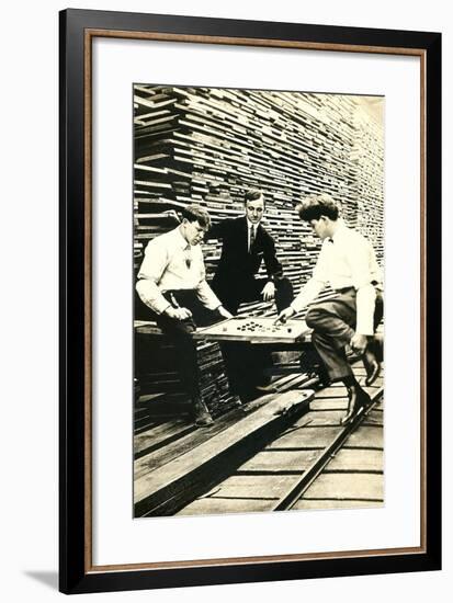 Playing Checkers in Lumberyard-null-Framed Art Print