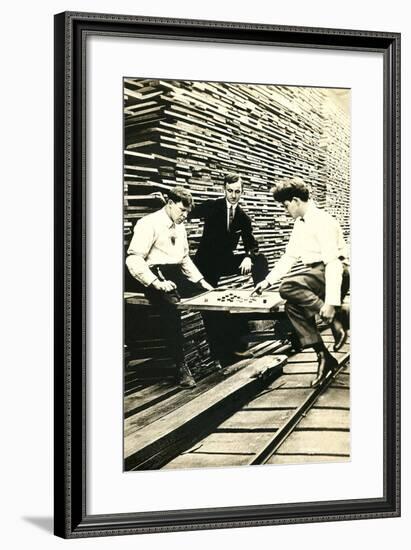 Playing Checkers in Lumberyard-null-Framed Art Print