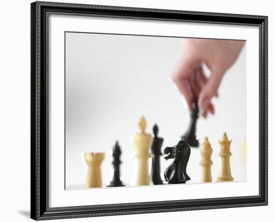 Playing Chess-Tek Image-Framed Photographic Print