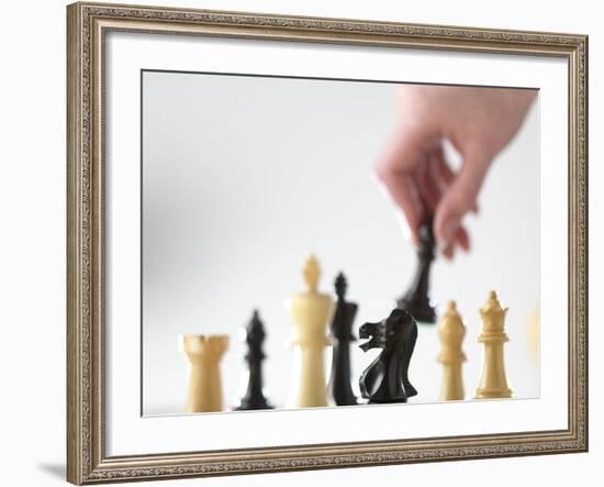 Playing Chess-Tek Image-Framed Photographic Print