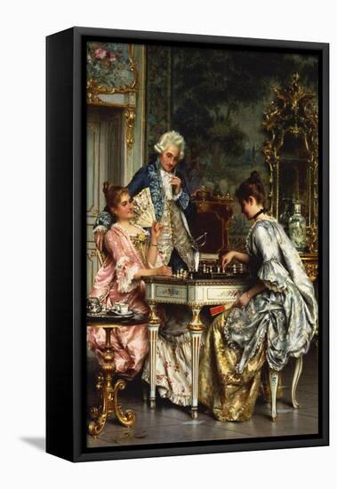 Playing Chess-Arturo Ricci-Framed Premier Image Canvas