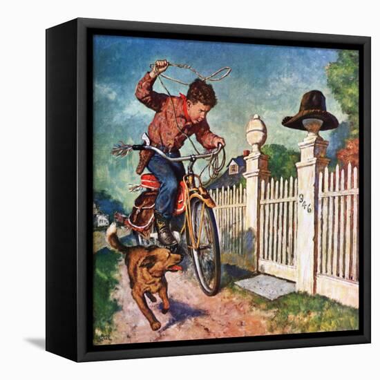 "Playing Cowboy", June 23, 1951-Amos Sewell-Framed Premier Image Canvas