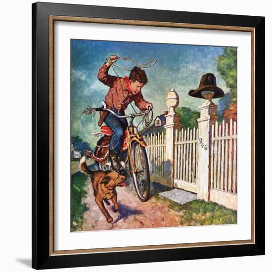 "Playing Cowboy", June 23, 1951-Amos Sewell-Framed Giclee Print