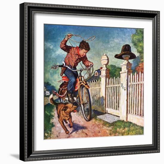 "Playing Cowboy", June 23, 1951-Amos Sewell-Framed Giclee Print