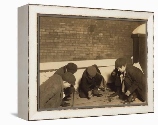 Playing Craps in the Jail Alley, Albany, New York, c.1910-Lewis Wickes Hine-Framed Stretched Canvas