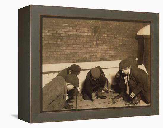 Playing Craps in the Jail Alley, Albany, New York, c.1910-Lewis Wickes Hine-Framed Stretched Canvas