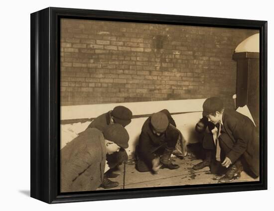 Playing Craps in the Jail Alley, Albany, New York, c.1910-Lewis Wickes Hine-Framed Stretched Canvas
