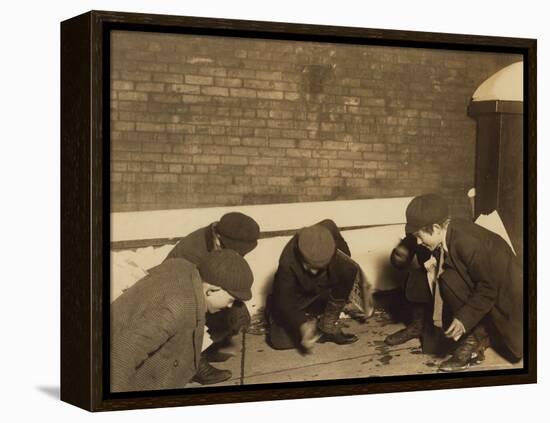 Playing Craps in the Jail Alley, Albany, New York, c.1910-Lewis Wickes Hine-Framed Stretched Canvas