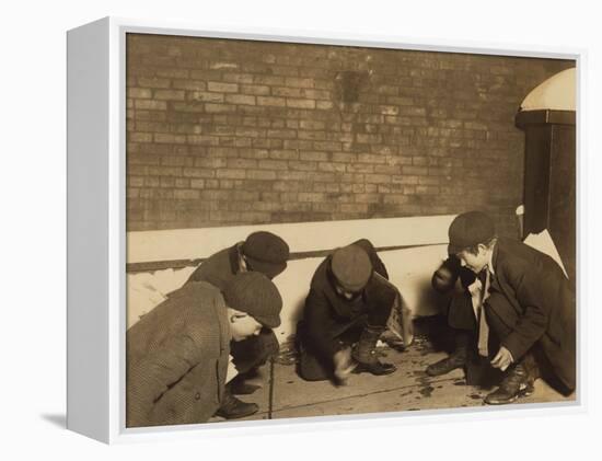 Playing Craps in the Jail Alley, Albany, New York, c.1910-Lewis Wickes Hine-Framed Stretched Canvas