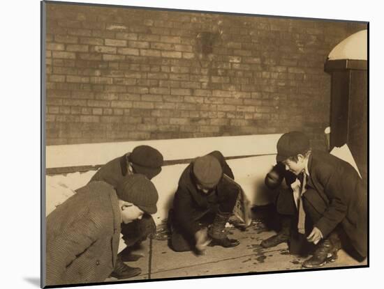 Playing Craps in the Jail Alley, Albany, New York, c.1910-Lewis Wickes Hine-Mounted Photo