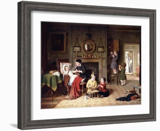 Playing Doctor, 1863-Frederick Daniel Hardy-Framed Giclee Print