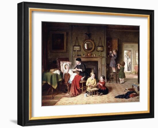 Playing Doctor, 1863-Frederick Daniel Hardy-Framed Giclee Print