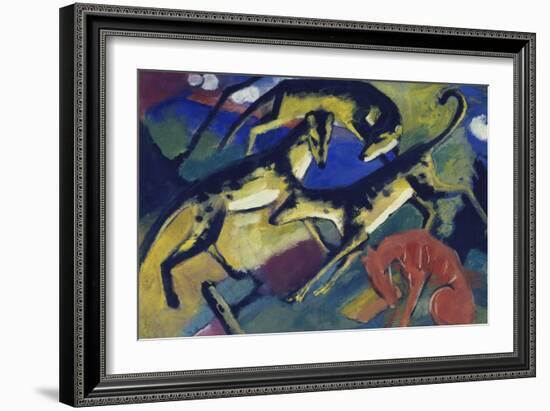 Playing Dogs, 1912-Franz Marc-Framed Giclee Print