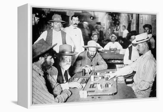 Playing Faro in a Saloon at Morenci, Arizona Territory, 1895-American Photographer-Framed Premier Image Canvas