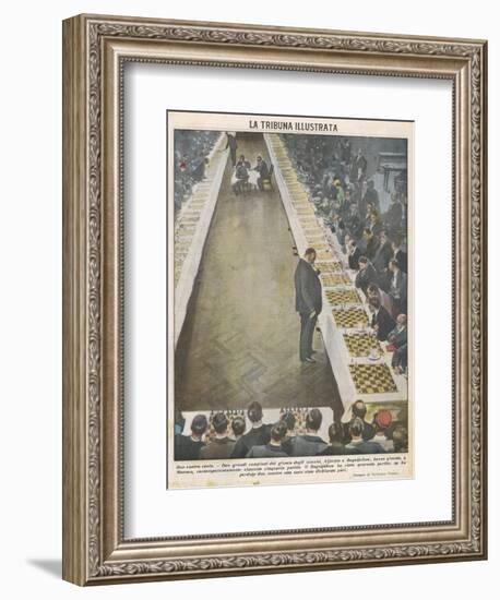 Playing Fifty Games of Chess Simultaneously-Vittorio Pisani-Framed Photographic Print