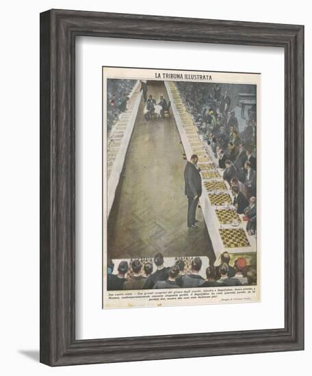 Playing Fifty Games of Chess Simultaneously-Vittorio Pisani-Framed Photographic Print