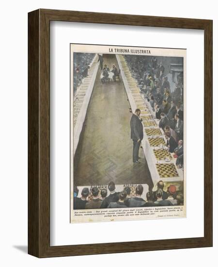 Playing Fifty Games of Chess Simultaneously-Vittorio Pisani-Framed Photographic Print