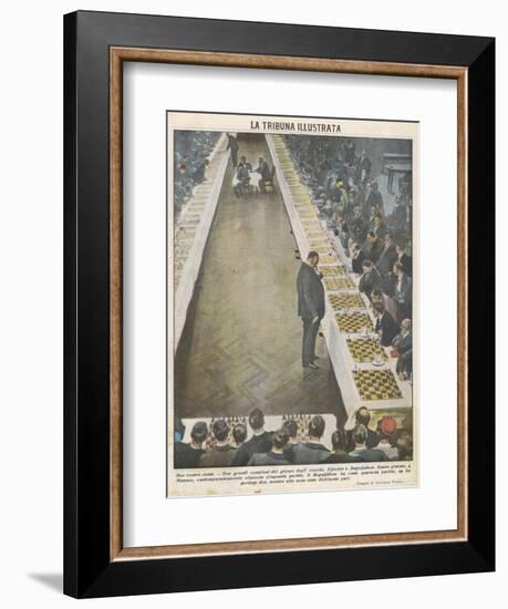 Playing Fifty Games of Chess Simultaneously-Vittorio Pisani-Framed Photographic Print