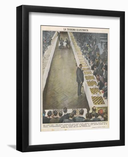 Playing Fifty Games of Chess Simultaneously-Vittorio Pisani-Framed Photographic Print