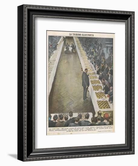 Playing Fifty Games of Chess Simultaneously-Vittorio Pisani-Framed Photographic Print