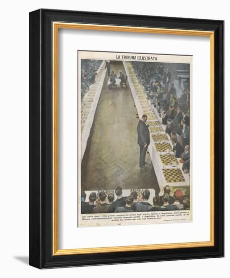 Playing Fifty Games of Chess Simultaneously-Vittorio Pisani-Framed Photographic Print