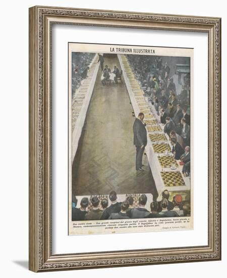 Playing Fifty Games of Chess Simultaneously-Vittorio Pisani-Framed Photographic Print