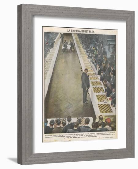 Playing Fifty Games of Chess Simultaneously-Vittorio Pisani-Framed Photographic Print