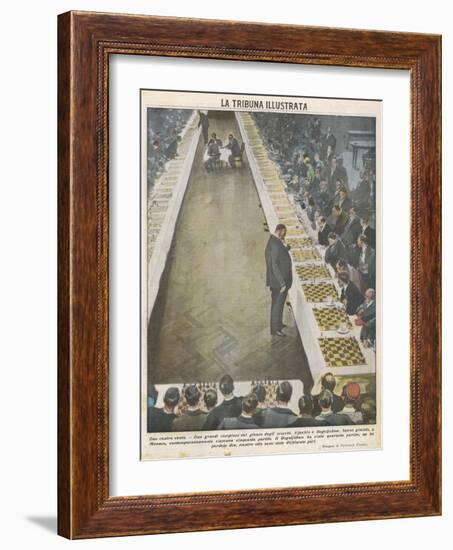 Playing Fifty Games of Chess Simultaneously-Vittorio Pisani-Framed Photographic Print