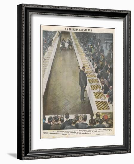 Playing Fifty Games of Chess Simultaneously-Vittorio Pisani-Framed Photographic Print