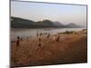 Playing Football on the Banks of the Mekong River, Luang Prabang, Laos, Indochina-Andrew Mcconnell-Mounted Photographic Print