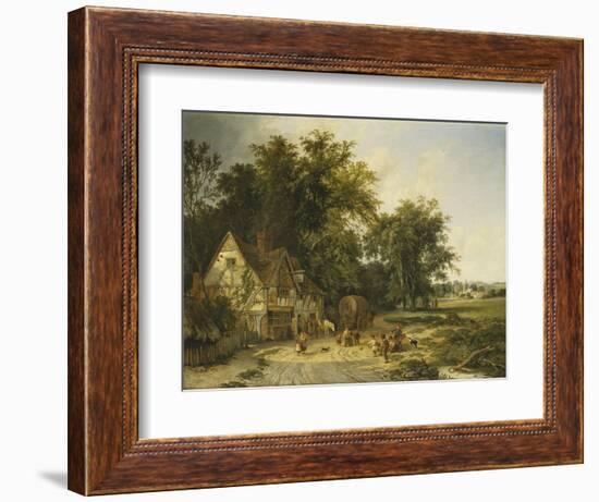 Playing Football Outside the Gun Inn-Alfred Walter Williams-Framed Giclee Print