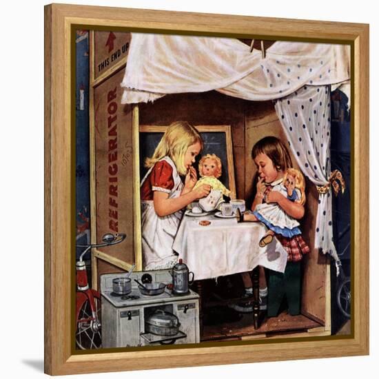 "Playing House", January 31, 1953-Stevan Dohanos-Framed Premier Image Canvas