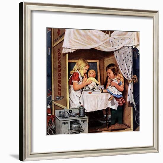 "Playing House", January 31, 1953-Stevan Dohanos-Framed Giclee Print