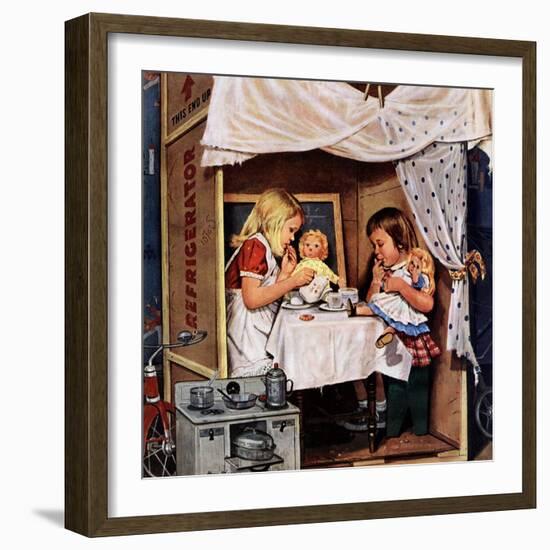 "Playing House", January 31, 1953-Stevan Dohanos-Framed Giclee Print