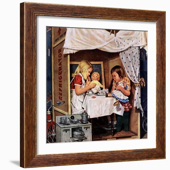 "Playing House", January 31, 1953-Stevan Dohanos-Framed Giclee Print