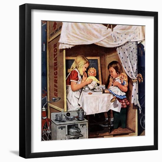 "Playing House", January 31, 1953-Stevan Dohanos-Framed Giclee Print