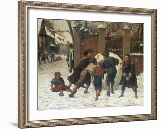 Playing in the Snow, 1875-Herbert William Weekes-Framed Giclee Print